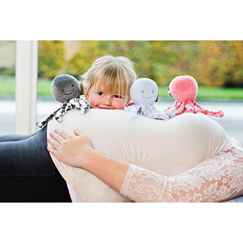 Nattou Peluche de Pulpo, Para recién nacidos y prematuros, 23 cm, Rosa/Blanco