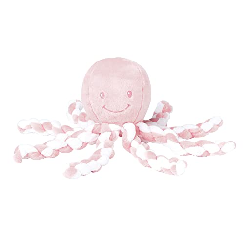 Nattou Peluche de Pulpo, Para recién nacidos y prematuros, 23 cm, Rosa/Blanco