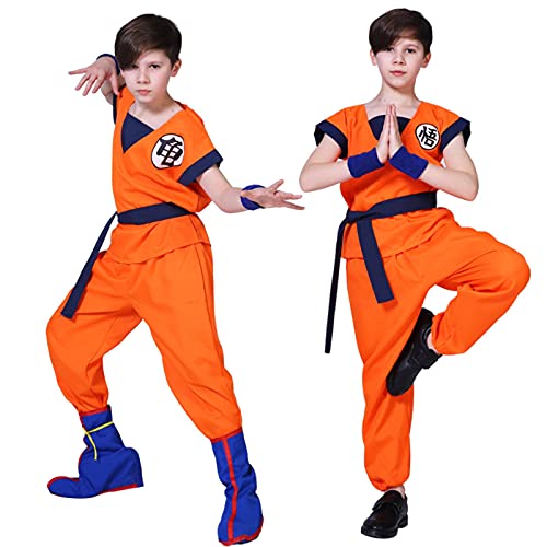 NC Trajes de Vacaciones Son Goku Carnivalanime Disfraces de Cosplay Top/Pantalón/Cinturón/Cola/Muñeca/Peluca para niños Adultos