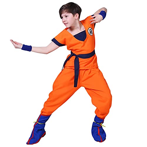 NC Trajes de Vacaciones Son Goku Carnivalanime Disfraces de Cosplay Top/Pantalón/Cinturón/Cola/Muñeca/Peluca para niños Adultos