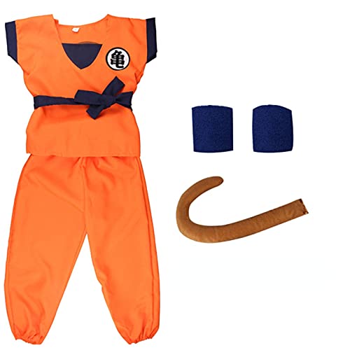 NC Trajes de Vacaciones Son Goku Carnivalanime Disfraces de Cosplay Top/Pantalón/Cinturón/Cola/Muñeca/Peluca para niños Adultos