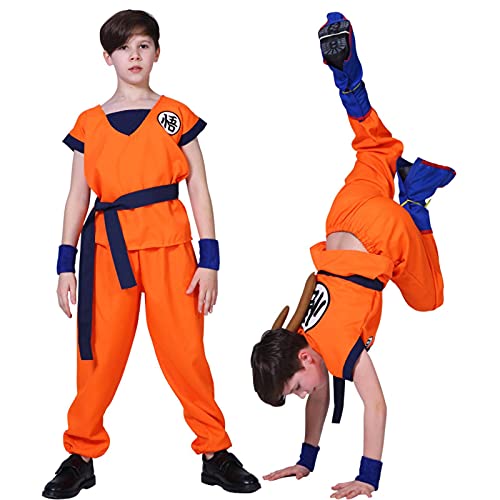 NC Trajes de Vacaciones Son Goku Carnivalanime Disfraces de Cosplay Top/Pantalón/Cinturón/Cola/Muñeca/Peluca para niños Adultos