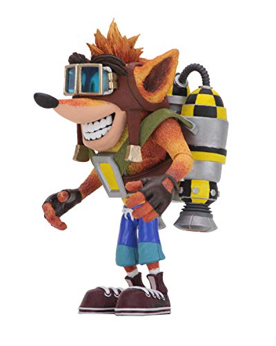 NECA 41053 - Figura de acción Bandicoot Crash con Jetpack Deluxe, Multicolor, 5.5"