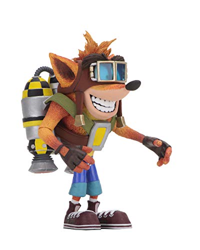 NECA 41053 - Figura de acción Bandicoot Crash con Jetpack Deluxe, Multicolor, 5.5"