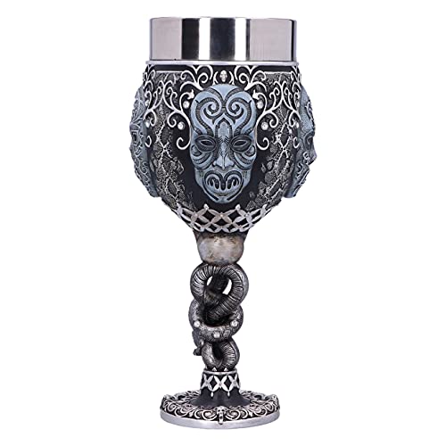 Nemesis Now Collectable Goblet Harry Potter Death Eater Mask Voldemort-Cáliz Coleccionable, Resina, Plateado Y Negro, 19.5cm