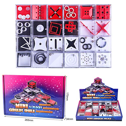 Nesloonp Set de 24 Puzzles Mini Juegos Rompecabezas Set Juegos con Niveles Diferentes Perfectos para Regalos de Fiesta Juegos de Habilidad para Adultos o Niños