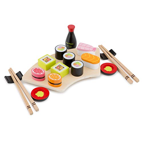 New Classic Toys Toys-10593 Pretend Play-Sushi Set, Multicolore Color (10593)