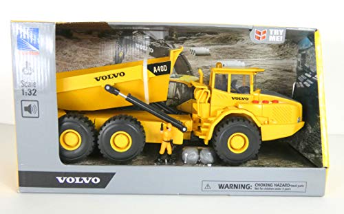 New Ray-Dumper Volvo A 40D B/O Light & Sound 1/32 camion Miniature, Color multicouleur (01016 A)