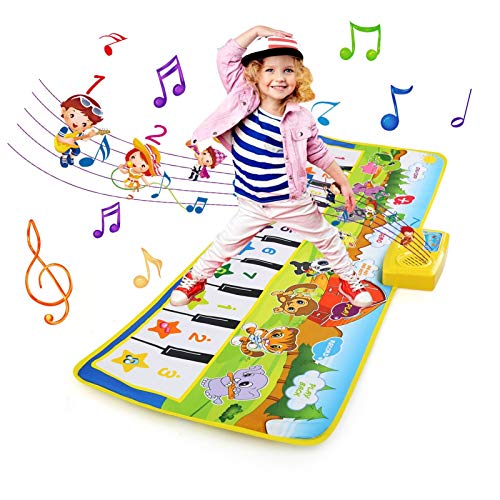 NEWSTYLE Alfombra Musical,Juguetes Niños 1 2 3 4 5 Años,Touch Alfombra Musical Teclado,Infantil Alfombra Piano con 8 Instrumentos,Educativo Juguete Regalo para Bebé Niños Niño Niña,100 x 36cm