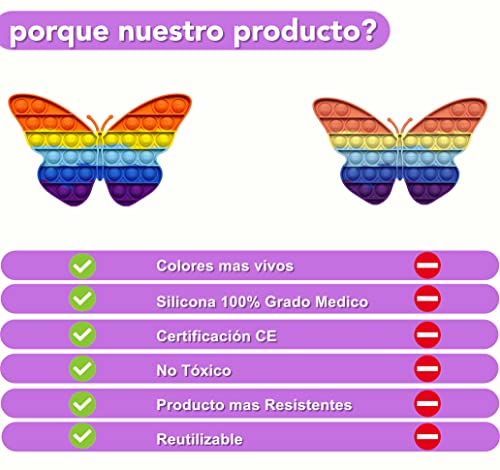 NF ROADTOLOVE Pop it Fidget Toy , Juguete Sensorial Antiestres para Niños y Adultos , Bubble Push Pop , Juguetes de Explotar Burbujas para Aliviar Ansiedad y Estrés , Pop it Mariposa