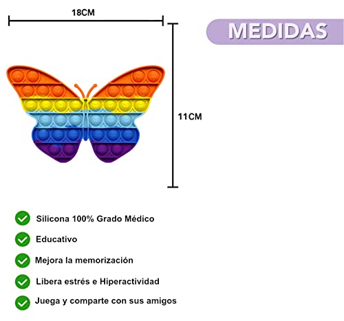 NF ROADTOLOVE Pop it Fidget Toy , Juguete Sensorial Antiestres para Niños y Adultos , Bubble Push Pop , Juguetes de Explotar Burbujas para Aliviar Ansiedad y Estrés , Pop it Mariposa