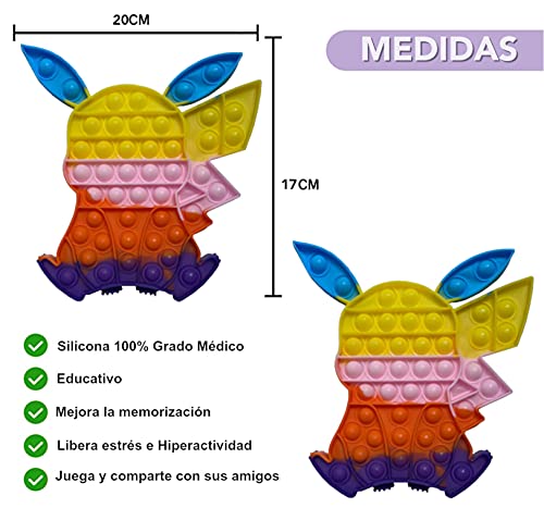 NF ROADTOLOVE Pop it Fidget Toy , Juguete Sensorial Antiestres para Niños y Adultos , Bubble Push Pop , Juguetes de Explotar Burbujas para Aliviar Ansiedad y Estrés , Pop it Pikachu