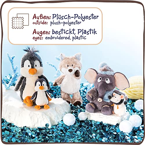 NICI 47272 Suave 25 cm – Peluches, niños y bebés – Esponjoso Animal de Relleno para abrazar y Jugar – Tiernos Elefantes de la colección de Invierno, Gris/Azul, Color