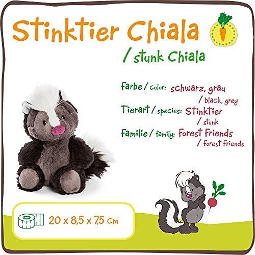 NICI Chiala la tierna 20cm – Mofetas, niños y bebés – Peluches Esponjoso para abrazar y Jugar – Juguetes Suaves para Mascotas – Colección Forest Friends, Color Negro/Gris, 20 cm (47338)