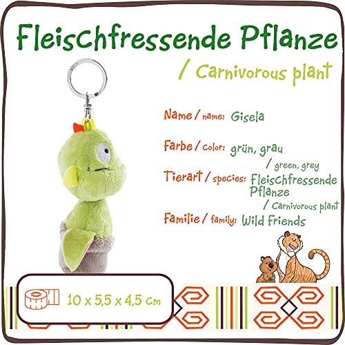 NICI Gisela el Llavero de Planta carnívora Hecho de Materiales sostenibles de 10 cm – Colgante ecológico para Cordones y llaveros – Mini Amuleto de Peluche Suave – Colección Wild Friends GO Green