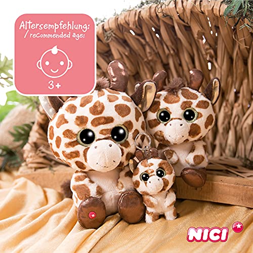 NICI Original – Glubschis Jirafa de Peluche Halla 9 cm – Tiernos Animales del Zoo – Lindo Colgante para Cordones y llaveros – Mini Juguete niños, Color Beige/marrón, (46940)