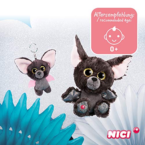 NICI Peluche GLUBSCHIS Murciélago Baako, con Ojos Grandes y Brillantes, 15 cm, Color: Café/Rosa/Gris, 45552, Multicolor