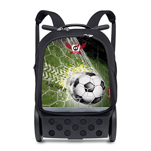 Nikidom Roller - Mochila Escolar con Ruedas - Modelo Roller Up Goal - 52x32,5x21 cm - 2 Compartimentos de Gran Capacidad - Incluye Correas Almacenables y Base Reforzada