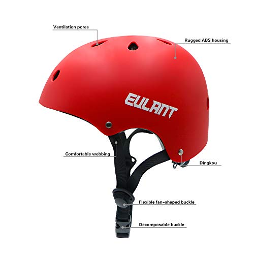 Niños Casco de Bicicleta Casco Ajustable para Niños Pequeños para Multi-Deporte Scooter Rodillo Bicicleta BMX Ciclismo Patineta Casco Infantil 48-57cm Rojo