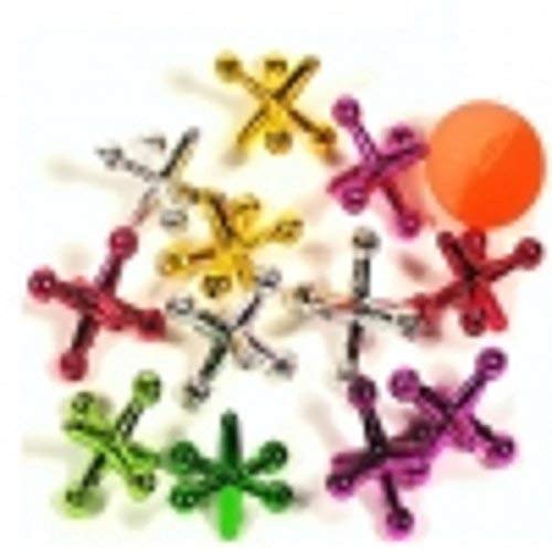 Niños juego de Jacks gigante - 13 piezas a Set - colores surtidos en bolsa de red - Ideal Bo...