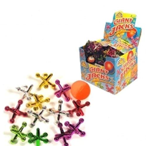 Niños juego de Jacks gigante - 13 piezas a Set - colores surtidos en bolsa de red - Ideal Bo...