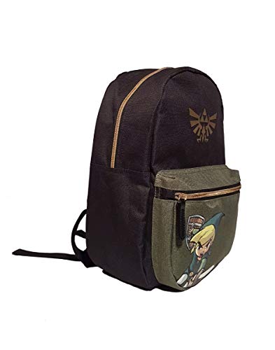 Nintendo Legend Of Zelda Legend Of Zelda Black Woods Boys Backpack, Unisex, Black/Green Mochila infantil 41 centimeters 20 Verde (Green)