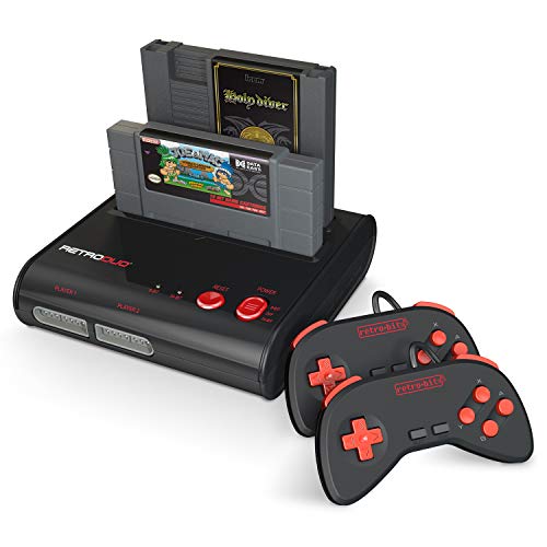 Nintendo NES, Super NES - Consola Retroduo Snes-Nes, Color Rojo Y Negro + 2 Mandos