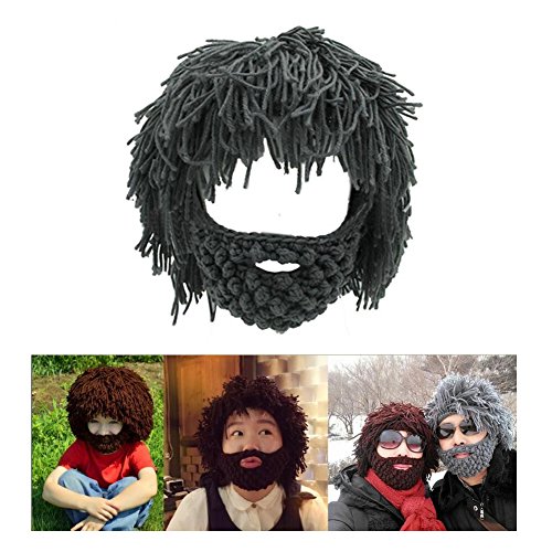 NNIUK Invierno Divertido Unisex Barba Sombreros Caliente máscara de Lujo de la Barba para la Fiesta de Halloween Cosplay de Navidad