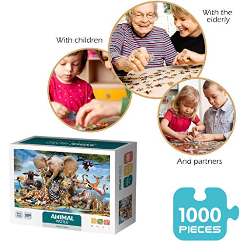 NOBRAND Puzzle 1000 Piezas, Juegos Interactivos Familiares, Rompecabezas de Elefante para Adultos y Niños