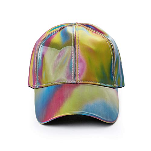 Nofonda Gorra de Béisbol Rainbow, Gorra Marty Mcfly de Regreso al Futuro II, Réplica de Sombrero, Gorro Metálico Brillante