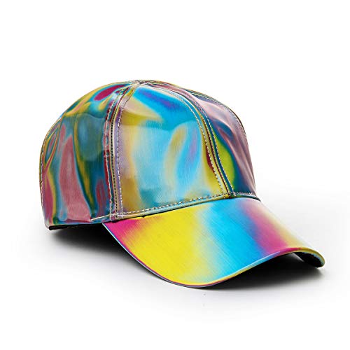 Nofonda Gorra de Béisbol Rainbow, Gorra Marty Mcfly de Regreso al Futuro II, Réplica de Sombrero, Gorro Metálico Brillante