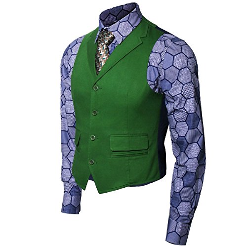 Nofonda Payaso Traje, Camisa Chaleco Corbata Para Cosplay(M, Traje Multicolor)