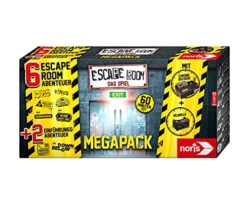 Noris 606101831 Escape Room Mega Pack - Juego de accesorios para descodificador de videojuegos (6 casos, 2 minijuegos y cronómetro), Versión alemana