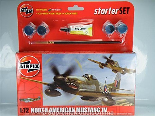 North American Mustang Iv A55107 1/72Nd Airfix Kit + Paints/Brushes T3412Z by Supreme Models Online