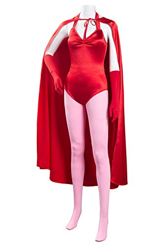 NoryNick Disfraz de bruja escarlata Wanda Maximoff disfraz de carnaval de Halloween para mujer, rosso, X-Large