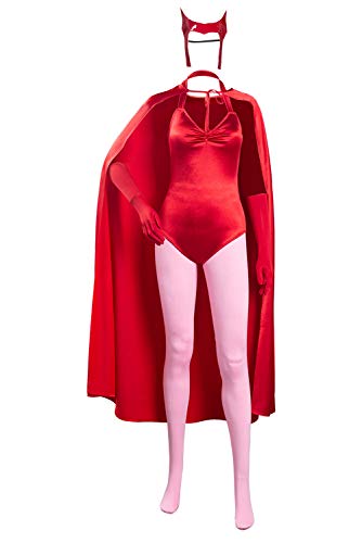 NoryNick Disfraz de bruja escarlata Wanda Maximoff disfraz de carnaval de Halloween para mujer, rosso, X-Large