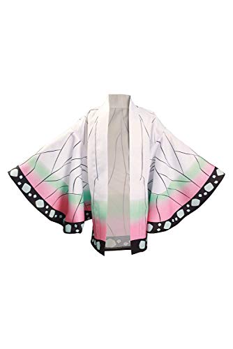 NoryNick Kamado Tanjirou Cosplay Traje Kimono Abrigo Halloween Carnaval Alto 110CM-150CM, Kochou Shinobu, S