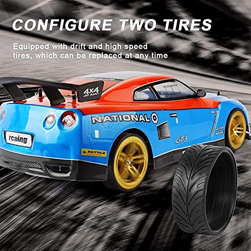 Nsddm Coche RC Gran tamaño Escala 1/10, Coche Carreras Deriva Velocidad de 70 km/h, Vehículo teledirigido eléctrico 2.4G 4WD Hobby Toy Car Drift Toy Vehicle para Adultos niños con 2 Pilas