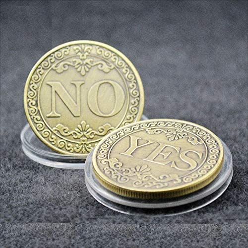 ¡Nunca Pierdas! (4 Piezas) Sí No Monedas Volteando Moneda de Desafío, Colección de Monedas Conmemorativas de Recuerdos, Doble-Sí / Doble-No / Normal SI o NO