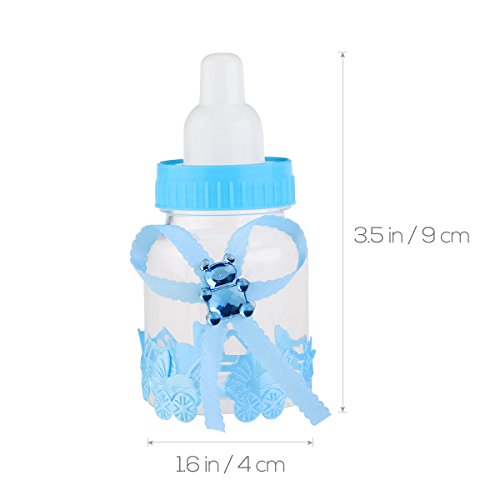 NUOLUX 12pcs Feeder Style Candy Bottle Gift Box Baby Shower Favors (Blue)