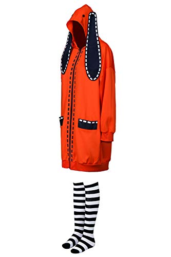 NUWIND Anime Cosplay Disfraz Halloween Yomoduki Runa Naranja Conejo Masquerade Trajes Adultos Mujeres Sudadera con Capucha Abrigo con Calcetines, naranja, XL