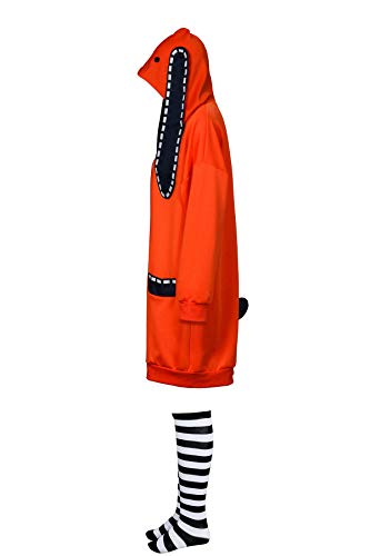 NUWIND Anime Cosplay Disfraz Halloween Yomoduki Runa Naranja Conejo Masquerade Trajes Adultos Mujeres Sudadera con Capucha Abrigo con Calcetines, naranja, XL