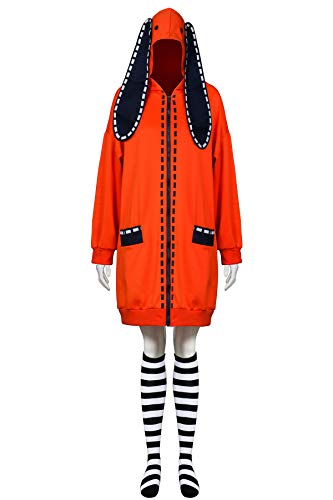 NUWIND Anime Cosplay Disfraz Halloween Yomoduki Runa Naranja Conejo Masquerade Trajes Adultos Mujeres Sudadera con Capucha Abrigo con Calcetines, naranja, XL