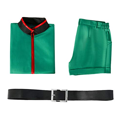 NUWIND GON·Freecss Anime Disfraz de Cosplay chaqueta verde pantalones cortos cinturón traje para fiesta de Halloween adulto disfraz hombre verde XL alto