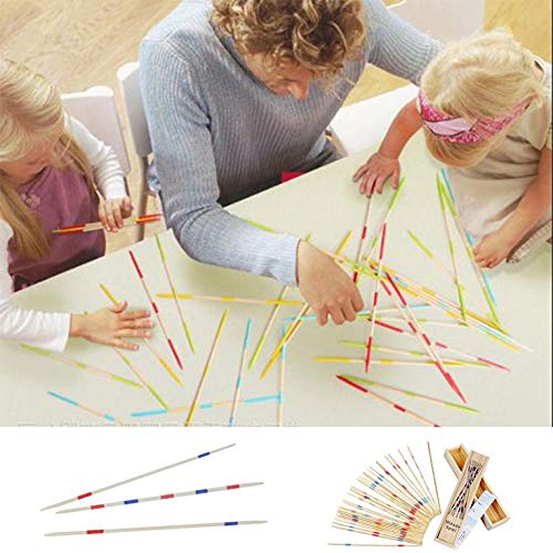 #N/V Bebé Educativo Madera Tradicional Mikado Spiel Pick Up Sticks Herramienta Con Caja Juego Desarrollar Habilidad Matemáticas