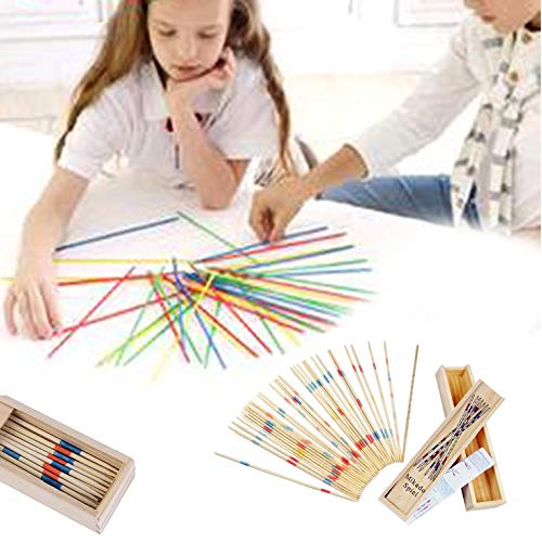 #N/V Bebé Educativo Madera Tradicional Mikado Spiel Pick Up Sticks Herramienta Con Caja Juego Desarrollar Habilidad Matemáticas