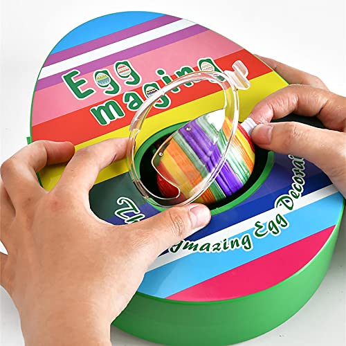 NZXVSE Spinner de huevo de conejo de Pascua, kit de decoración de huevos de Pascua eléctrico, máquina de pintura de huevos de Pascua con 8 marcadores y 3 huevos para niños y adultos, sin luz y música