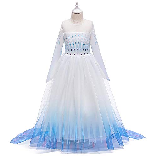 OBEEII Disfraz de Princesa Elsa Niñas Vestido de Carnaval Fiesta Halloween Cosplay Navidad Costume + Accesorio 2-3 Años