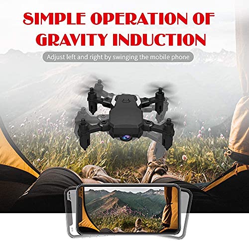 OBEST Mini Drones con Cámara 1080P HD, RC Quadcopter Plegable por App o 2.4GHz Control Remot, Giro de 360 °, Sigue la Trayectoria de Vuelo, 2 Baterías, Regalos de Juguetes para Niños, Negro