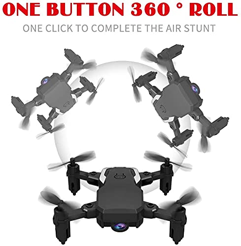 OBEST Mini Drones con Cámara 1080P HD, RC Quadcopter Plegable por App o 2.4GHz Control Remot, Giro de 360 °, Sigue la Trayectoria de Vuelo, 2 Baterías, Regalos de Juguetes para Niños, Negro